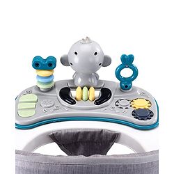 Babyhug 2 In 1 Multifunctional Baby Walker Cum Rocker With 3 Level Height Adjustment Musical Play Tray & Monkey Toy - Sea Green