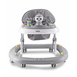 Babyhug 2 In 1 Multifunctional Baby Walker Cum Rocker With 3 Level Height Adjustment Musical Play Tray & Monkey Toy - Sea Green