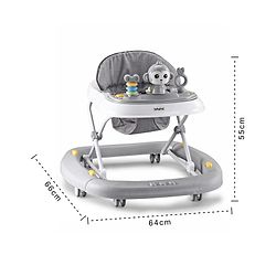 Babyhug 2 In 1 Multifunctional Baby Walker Cum Rocker With 3 Level Height Adjustment Musical Play Tray & Monkey Toy - Sea Green