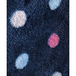 Babyhug Velour Knit Full Sleeves Winter Night Suit With Polka Dots  Print - Navy Blue