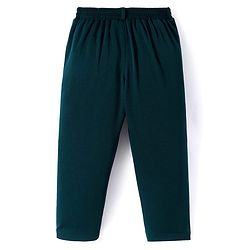 Babyhug Woven Full Sleeves Solid Color 3 Piece Party Suit with Tie - Dark Green