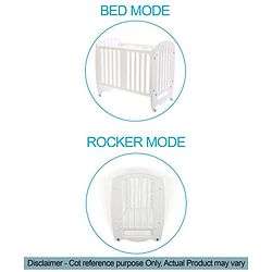 Babyhug Compacto 3 in 1 Cot Rocker Cum Study Table  White| Easy to Assemble| No Tools Required| Adjustable Height| Attach to Parent Bed | Wheels with Lock