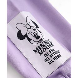 Babyhug Disney Terry Knitted Full Sleeves Sweatshirt With Minnie Mouse Design Bow & Badge Detailing - Purple