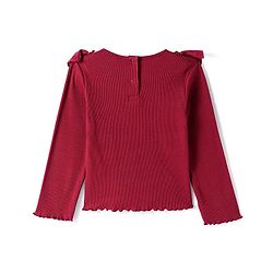 Babyhug Cotton Knit Full Sleeves Ribbed Top & Checkered Skirt Set - Maroon