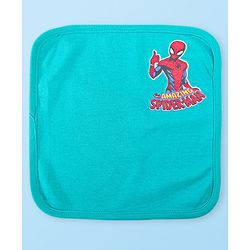 Babyhug Marvel Interlock Knit Wash cloth With Spider Man Graphics L 28 x B 28 cm Pack of 3 - White Yellow & Blue