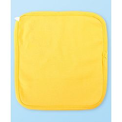 Babyhug Marvel Interlock Knit Wash cloth With Spider Man Graphics L 28 x B 28 cm Pack of 3 - White Yellow & Blue
