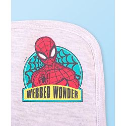 Babyhug Marvel Interlock Knit Wash cloth With Spider Man Graphics L 28 x B 28 cm Pack of 3 - White Yellow & Blue