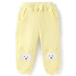 Babyhug Terry Knit Full Sleeves Puppy Printed T-Shirt & Jogger Set - Blue & Cream