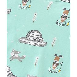 Babyhug Terry Knit Full Sleeves Puppy Printed T-Shirt & Jogger Set - Blue & Cream