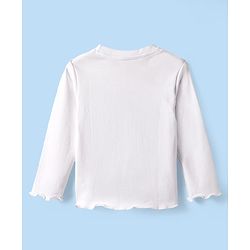 Babyhug Cotton Woven Frock & Full Sleeves Inner Tee With Floral Print - White