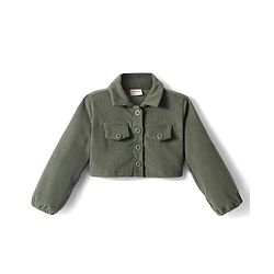 Babyhug Cotton Knit Full Sleeves Solid Colour Shirt & Legging Set - Olive Green