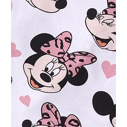 Babyhug Disney Single Jersey Knit Full Sleeves Nightsuit  With Minnie Mouse Graphics - White & Pink