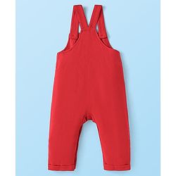 Babyhug Disney Single Jersey Knit Dungaree & Full Sleeves T-Shirt With Winnie The Pooh Graphics - Red & White