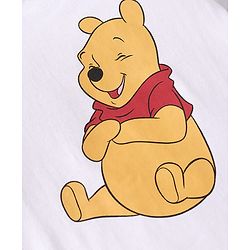 Babyhug Disney Single Jersey Knit Dungaree & Full Sleeves T-Shirt With Winnie The Pooh Graphics - Red & White