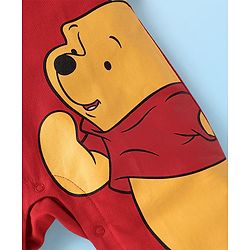 Babyhug Disney Single Jersey Knit Dungaree & Full Sleeves T-Shirt With Winnie The Pooh Graphics - Red & White
