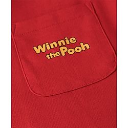 Babyhug Disney Single Jersey Knit Dungaree & Full Sleeves T-Shirt With Winnie The Pooh Graphics - Red & White
