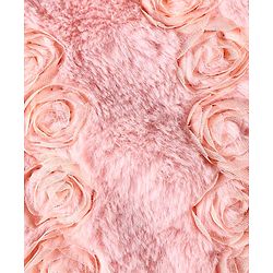 Babyhug Fur Woven Full Sleeves Winter Jacket with Floral Applique - Pink