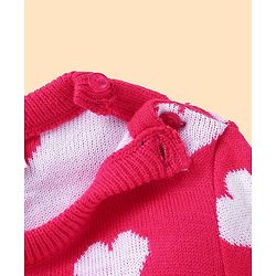 Babyhug Knit Full Sleeves Pullover Heart Design - Red