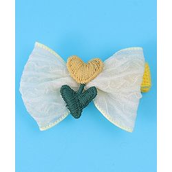 Babyhug Hair Pins And Clips With Bow & Crochet Applique Pack of 5 - Yellow