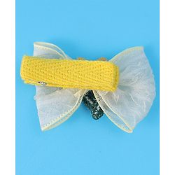 Babyhug Hair Pins And Clips With Bow & Crochet Applique Pack of 5 - Yellow
