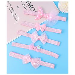 Babyhug Headbands With Bow Applique Pack of 5 - Pink