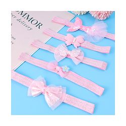 Babyhug Headbands With Bow Applique Pack of 5 - Pink