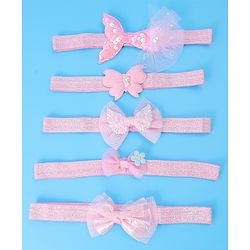 Babyhug Headbands With Bow Applique Pack of 5 - Pink
