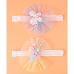 Babyhug Headbands With Butterfly Applique Pack of 2 - Pink