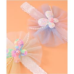 Babyhug Headbands With Butterfly Applique Pack of 2 - Pink