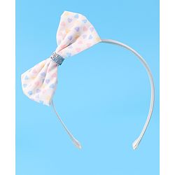 Babyhug Headband & Clips Combo Set Free Size with Bow Applique - Beige
