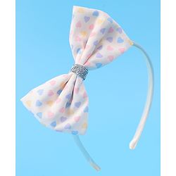 Babyhug Headband & Clips Combo Set Free Size with Bow Applique - Beige