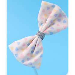 Babyhug Headband & Clips Combo Set Free Size with Bow Applique - Beige