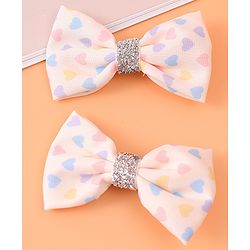 Babyhug Headband & Clips Combo Set Free Size with Bow Applique - Beige