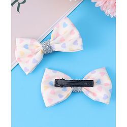 Babyhug Headband & Clips Combo Set Free Size with Bow Applique - Beige