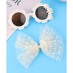 Babyhug Hair Accessories Combo Set Free Size with Bow Applique - Beige