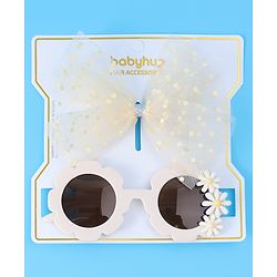 Babyhug Hair Accessories Combo Set Free Size with Bow Applique - Beige