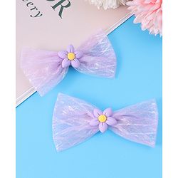 Babyhug Hair Clips & Sunglasses Combo Set Free Size with Bow Applique - Purple