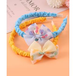 Babyhug Free Size Hair Bands With Bow Applique Pack of 2 - Yellow & Blue