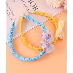 Babyhug Free Size Hair Bands With Bow Applique Pack of 2 - Yellow & Blue