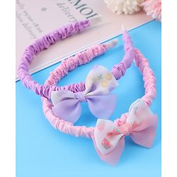 Babyhug Free Size Hair Bands With Bow Applique Pack of 2 - Yellow & Blue