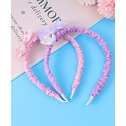 Babyhug Free Size Hair Bands With Bow Applique Pack of 2 - Yellow & Blue