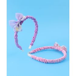 Babyhug Free Size Hair Bands With Bow Applique Pack of 2 - Yellow & Blue