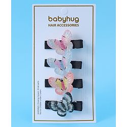 Babyhug Hair Pins with Butterfly Applique Pack of 4 - Multicolor