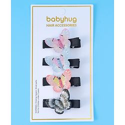 Babyhug Hair Pins with Butterfly Applique Pack of 4 - Multicolor
