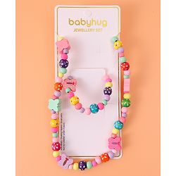 Babyhug Free Size Beads Jewellery Set - Pink