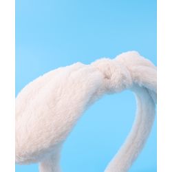 Babyhug Hair Band Bow Applique with Fur Free Size - White