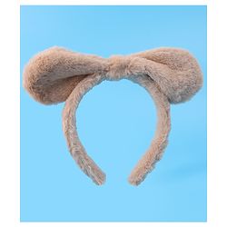 Babyhug Hair Band Bow Applique with Fur Free Size - White