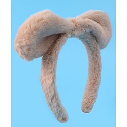 Babyhug Hair Band Bow Applique with Fur Free Size - White