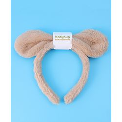 Babyhug Hair Band Bow Applique with Fur Free Size - White
