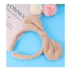 Babyhug Hair Band Bow Applique with Fur Free Size - White
